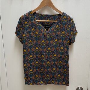 Cherry Bobbin Floral V-Neck Women Top